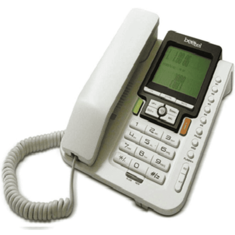 Beetel M71N, Caller ID Corded Landline Phone with 16 Digit Display, White
