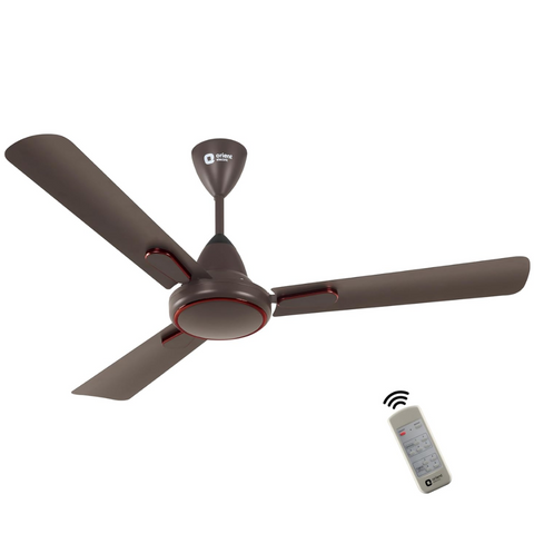 Orient Electric Hector Deco, 1200mm 3 Blade Decorative Ceiling Fan, stylish ring & trims with Remote (Smoke Brown)