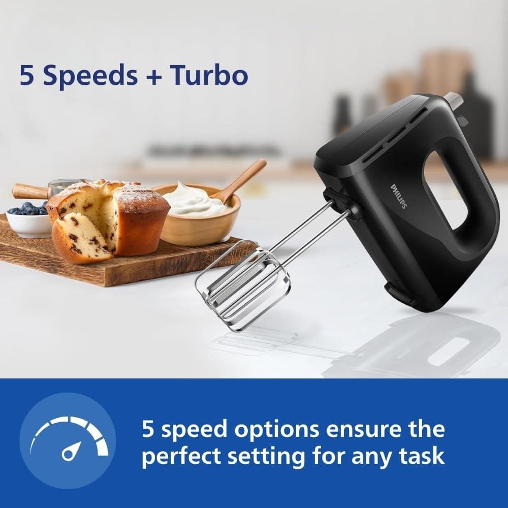 Philips 300 Watts Lightweight Blending, Mixing Hand Blender (HR3705, Black)