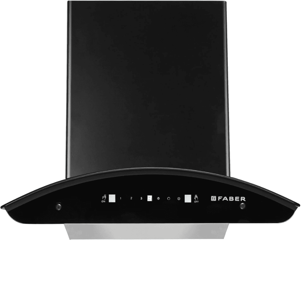 Faber MAGNUS 3D HC SC FL BK, 60 cm 1500 m3/hr Heat Auto-Clean Wall Mounted Kitchen Chimney (Black)