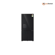 LG 605 Ltrs, 2 Star Convertible French Door Refrigerator (GV F25FFGHB, Black Glass)