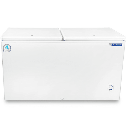 Blue Star CHFDD300MGPW, 301 Litrs, Double Door Hard Top Deep freezer, White