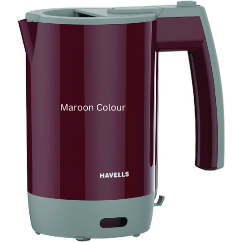 Havells GHBKTAYK150, 1000 Watts 0.5 Litres Electric Kettle, Automatic Shut Off (Maroon,Red,White)