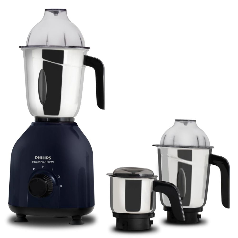 Philips 1000 Watt 3 Jars Mixer Grinder, PowerPro-ventilation (MG HL771301, Black)