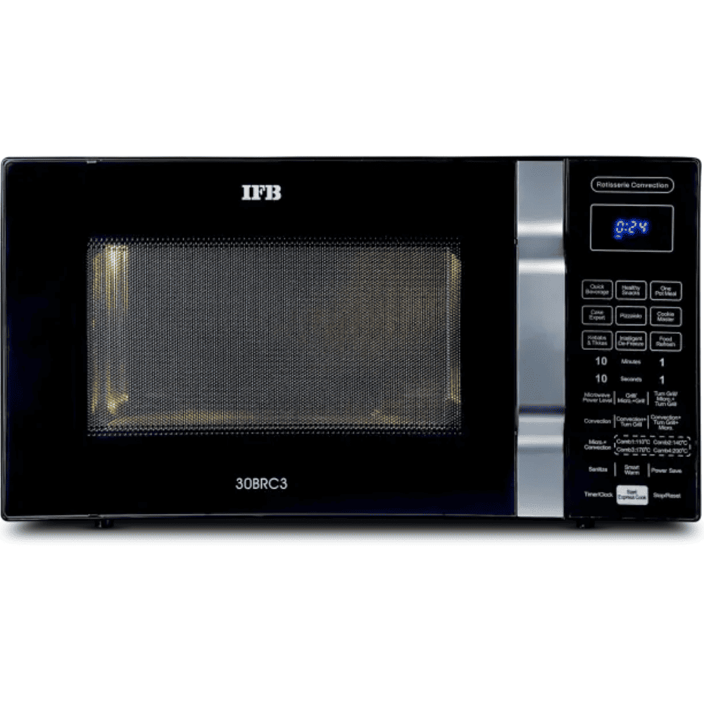 IFB 30 Ltrs Convection Microwave Oven with Oil Free Cooking with Starter Kit (30BR C3,Black)