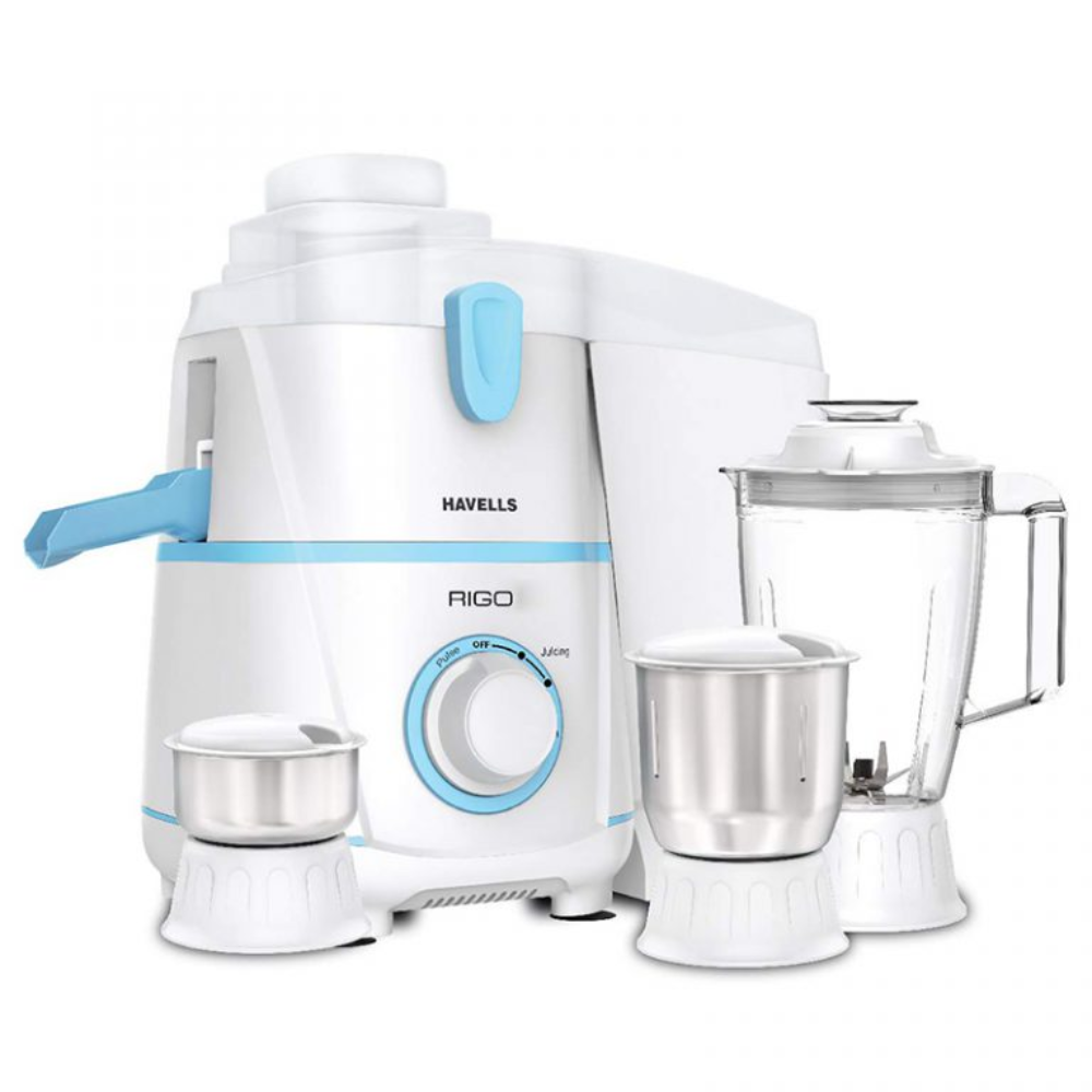 Havells JMG RIGO, 500 Watts 3 Jars Juicer Mixer Grinder (White)