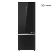 Haier 355 Ltrs, 2 Star Frost Free Double Door Bottom Mount Refrigerator (HRB 4052PKGA P, Black Glass)