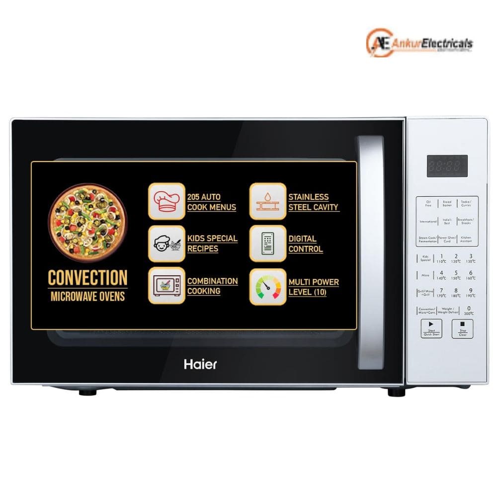 Haier 22 Ltrs Stainless Steel Convection Microwave Oven (HIL2201CSSH,Black)