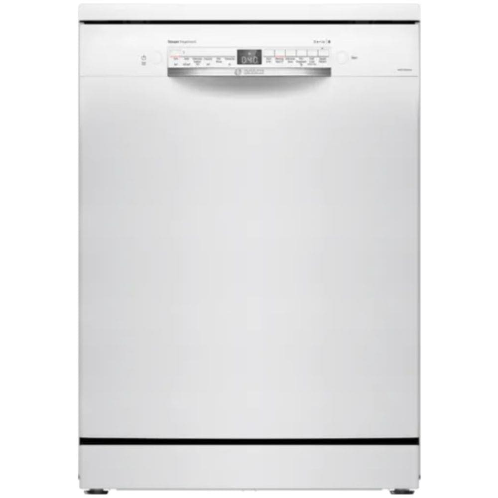 Bosch 14 Place Settings, Free Standing Dishwasher with TrueSteam And Wifi (SMS6IKW01I 14 PS, White)