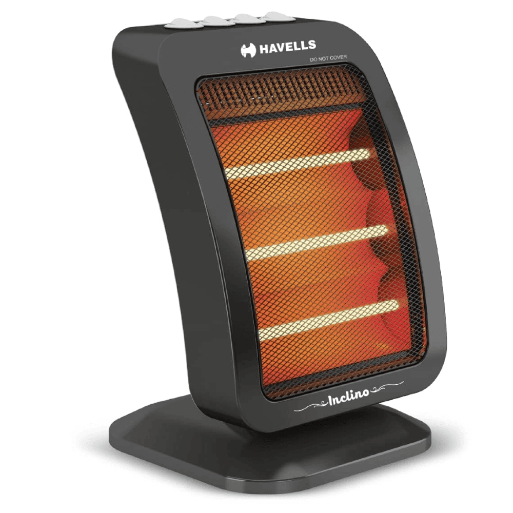 Havells 1200 Watts 3 Rod Halogen Room Heater (Inclino, Black)