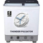 Haier 10.5 Kg 5 Star Semi-Automatic Top Load Washing Machine (HTW105-178BLN,White)