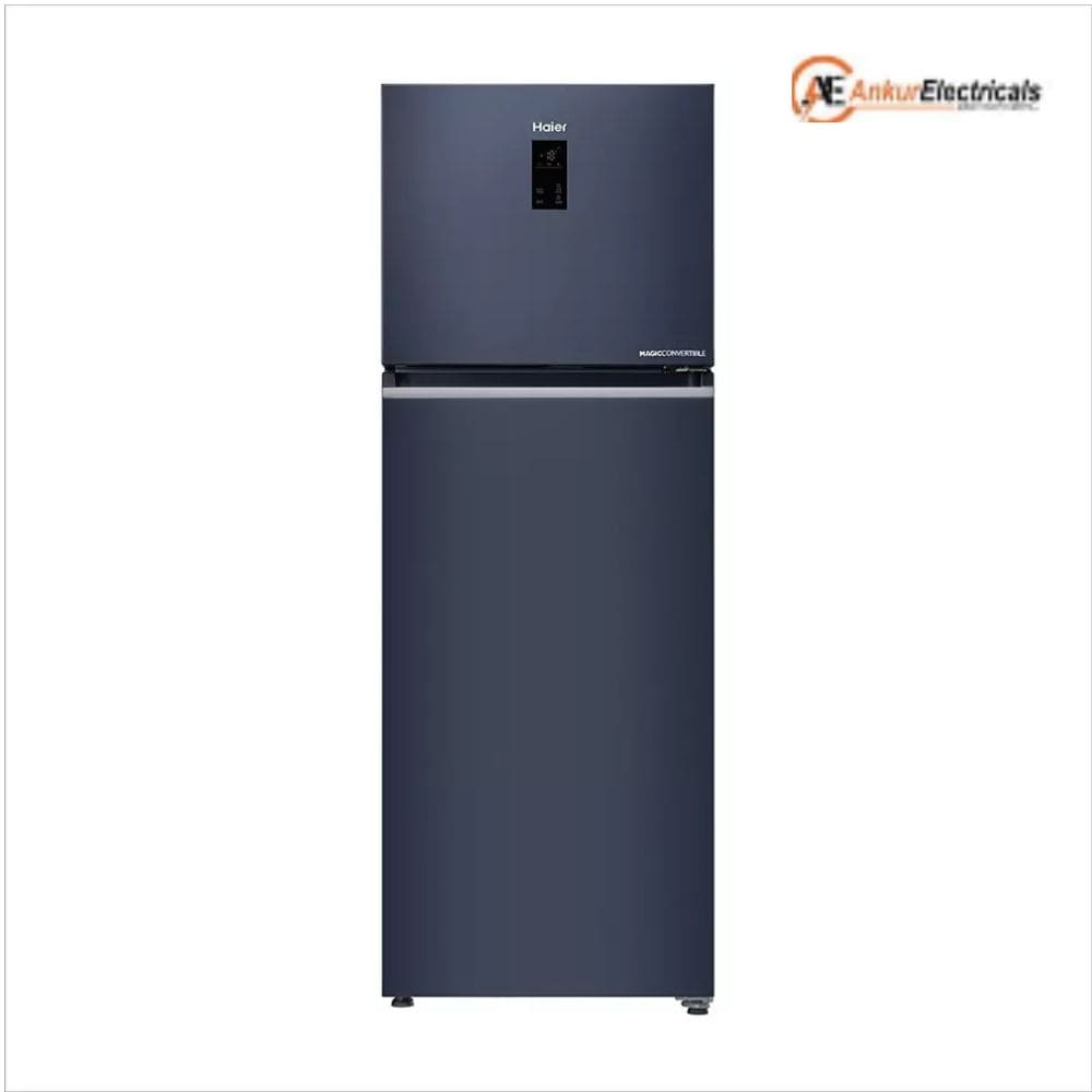 Haier 328 Ltrs, 2 Star Frost Free Double Door Top Mount Refrigerator (HRF 4082BLGKA P, Graphite Black)