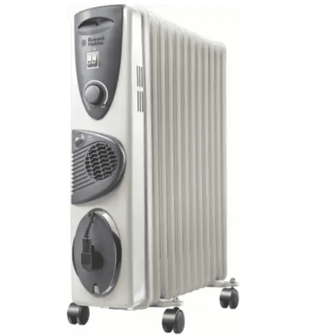 Russell Hobbs OFR 15 FINS, 2900 Watts Oil Filled Oil Filled Radiator Electric Room Heater (ROR15F), Grey