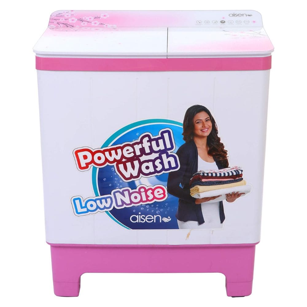 Aisen 8.5 Kg 5 Star Semi-Automatic Top Load Washing machine (A85SWT805,White & Pink)