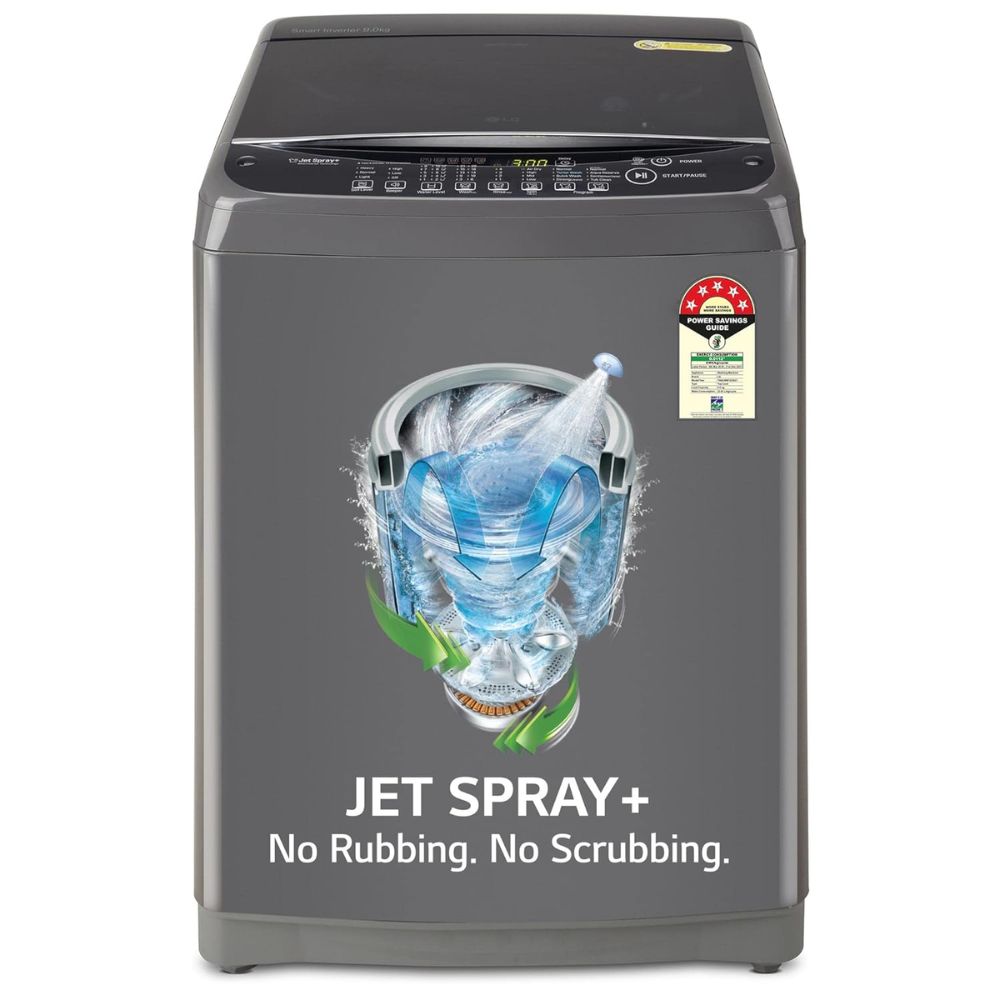 LG 9 Kg 5 Star Fully-Automatic Top Load Washing Machine (T90AJMB1Z, Middle Black)