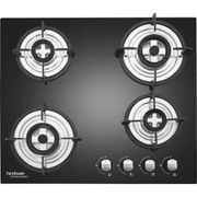 Hindware Hob, SARA+ 4B 60 CM, 4 Burner 60 cm Automatic Electric Glass Top Steel Burners 2 Medium + 1 small +1 High Flame Gas Stove (Black)