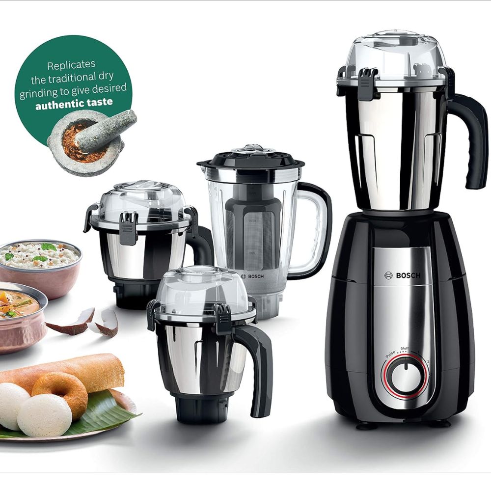 Bosch MG MGM8842MIN, 1000 Watts TrueMixx Pro 4 Jars Mixer Grinder, Black