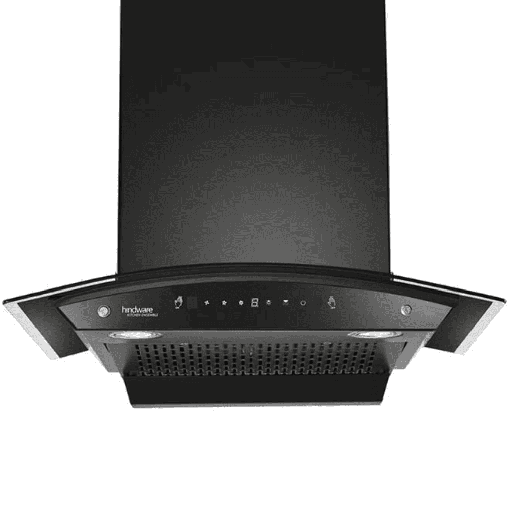 Hindware Divina BLK, 60 cm 1200 m3/hr Auto-Clean Kitchen Chimney With Motion Sensor & Touch Control (Black)
