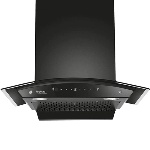 Hindware Divina 60 ACL BLK, 60 cm 1200 m3/hr Auto-Clean Kitchen Chimney With Motion Sensor & Touch Control (Black)