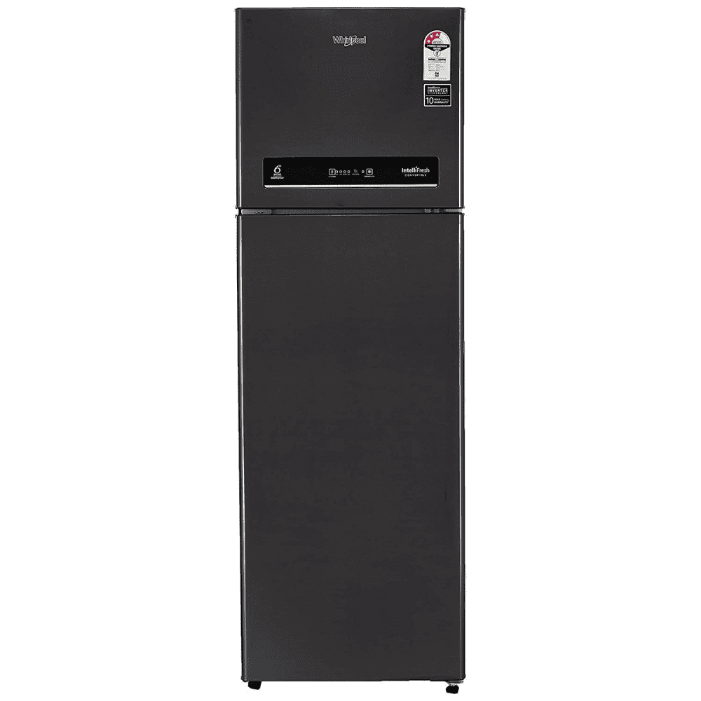 Whirlpool 360 Ltrs 3 Star Inverter Frost Free Double Door Refrigerator (IF INV CNV 375 STEEL ONYX, Black)