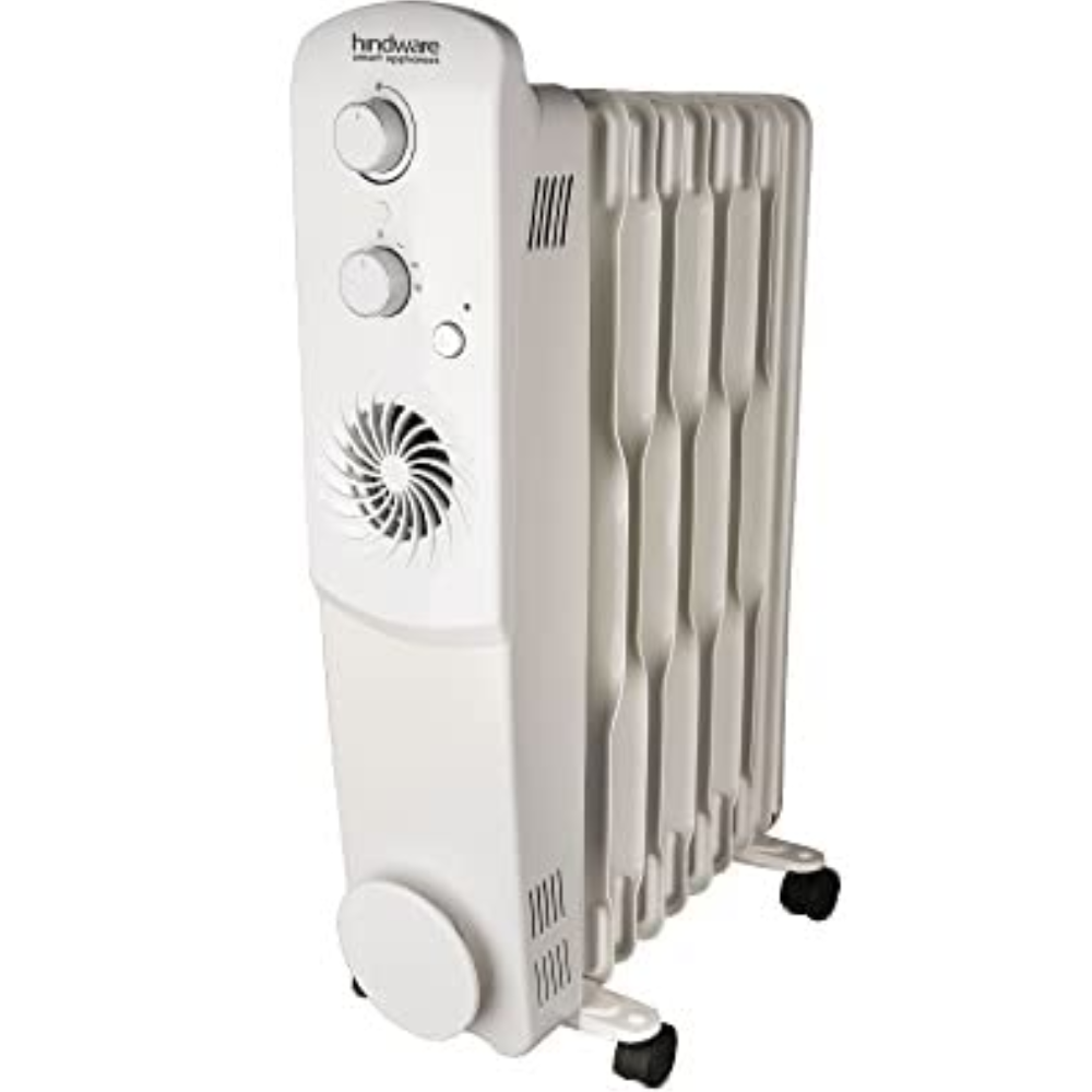 Hindware 13 Wave Fins 2900 Watts Oil Filled Radiator Room Heater with PTC Fan (Atlantic ARTURO13f, White)