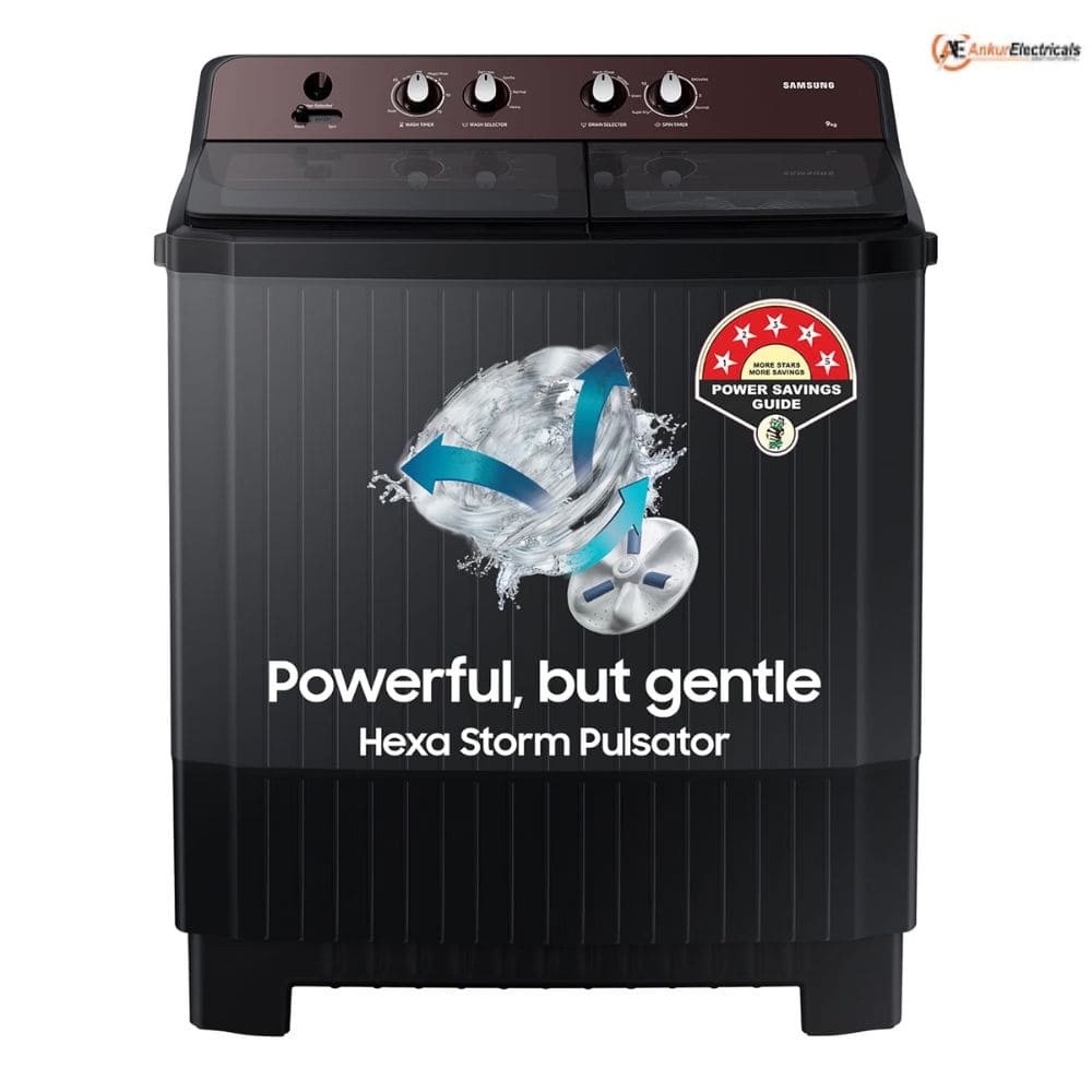 Samsung 9 Kg 5 Star Semi-Automatic Top Load Washing Machine (WT90B3560RB,Dark Grey)