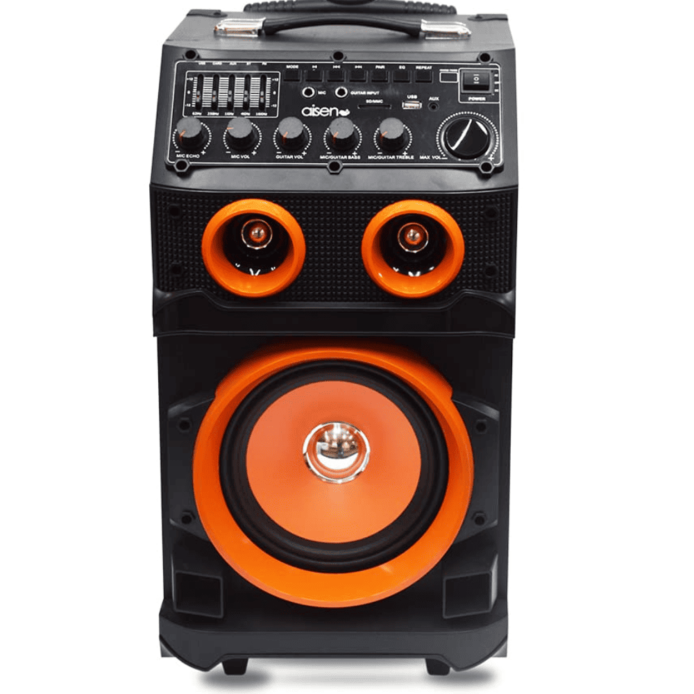 Aisen Portable Party Wireless Mic Sound Speaker with Digital Display Panel (A70UKB710,Orange)