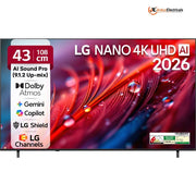 LG 43NU880BPLA, 43 Inches 4K Ultra HD Nano Smart LED TV, Black