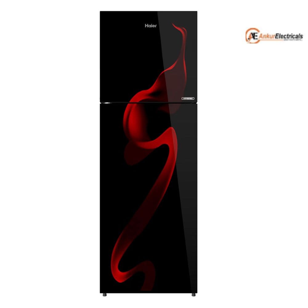 Haier 240 Ltrs, 2 Star Frost Free Double Door Top Mount Refrigerator (HRF 2902CSG P, Spiral Glass)