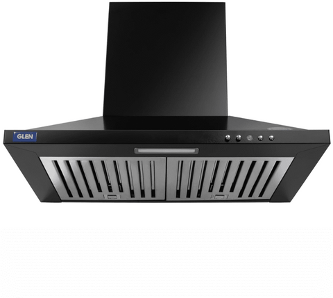 Glen 6050 IN BLK BF 1100, 60 cm 1100 m3/hr Electric Kitchen Chimney, Pyramid Shape SS Baffle filters (Black)