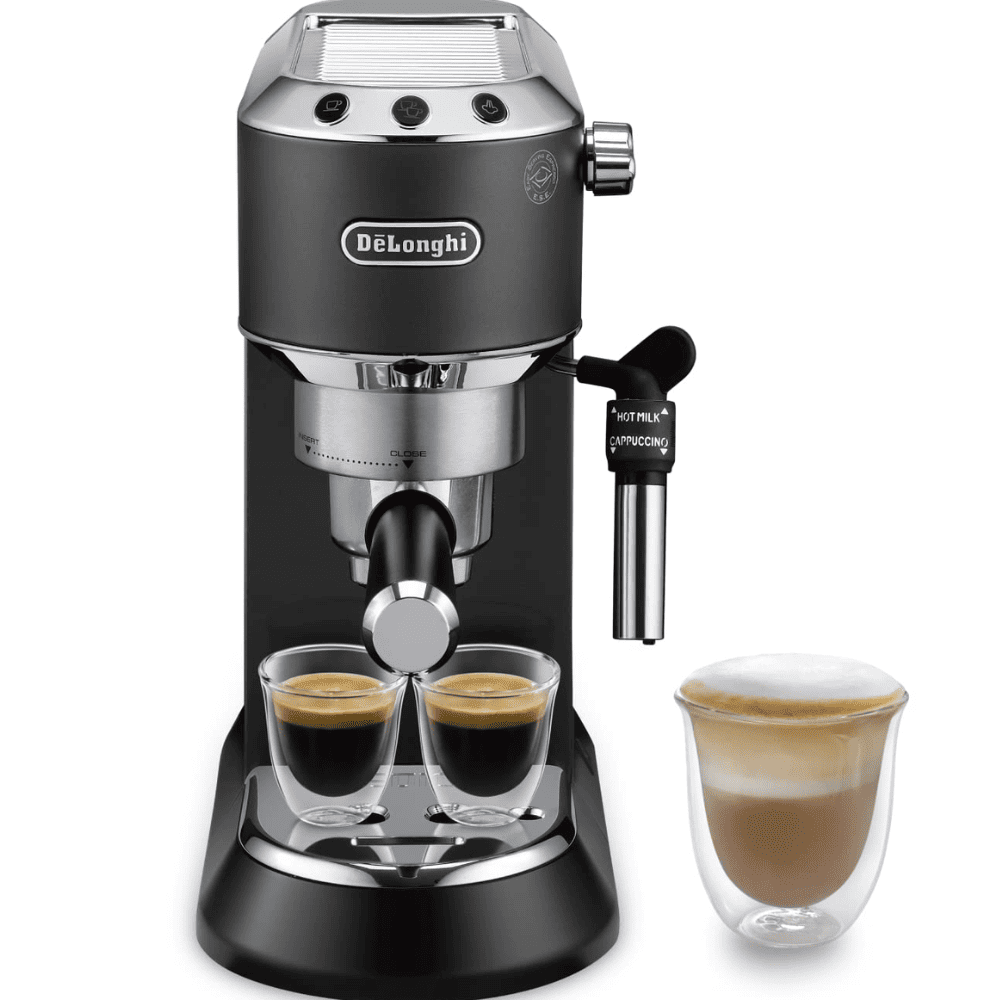 Delonghi Dedica Style Pump Espresso Cappuccino Coffee Machine, Black