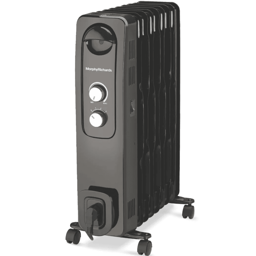 Morphy Richards 9 Wave Fins 2400 Watts Oil Filled Radiator Room Heater with PTC Fan (9F OFR Silent Heating Black)