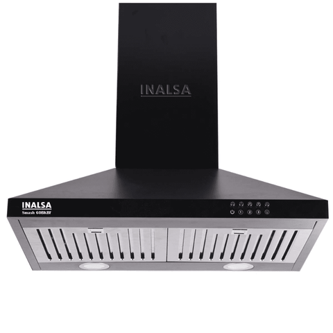 Inalsa SMASH 60 BK BF INALSA, 60 cm 1050 m3/hr Auto Clean Filterless Wall Mounted Chimney, Touch Control Technology (Black)