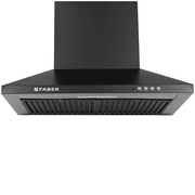 Faber HOOD Pluto PB BF, 60 cm 1200 m3/hr Auto-Clean curved glass Kitchen Chimney Black)