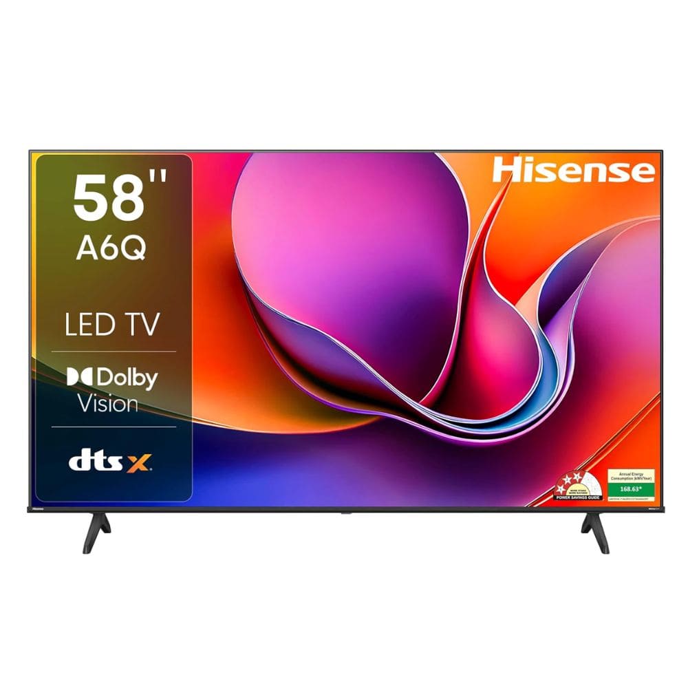 Hisense 58A6Q, 58 Inches 4K Ultra HD Smart QLED TV, Black