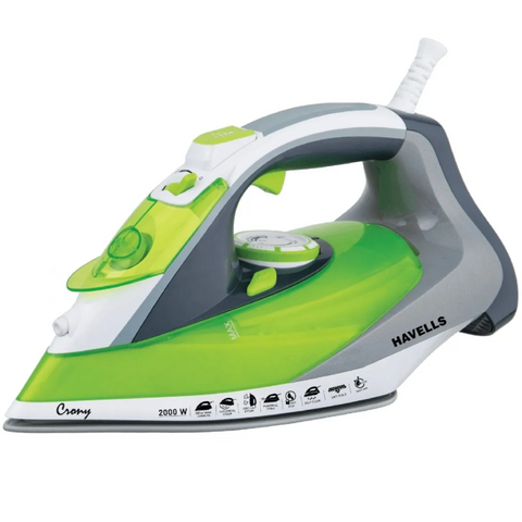 Havells CRONY , 2000 Watts Self Clean Steam Iron Press with Power full Steam Spray (Green)