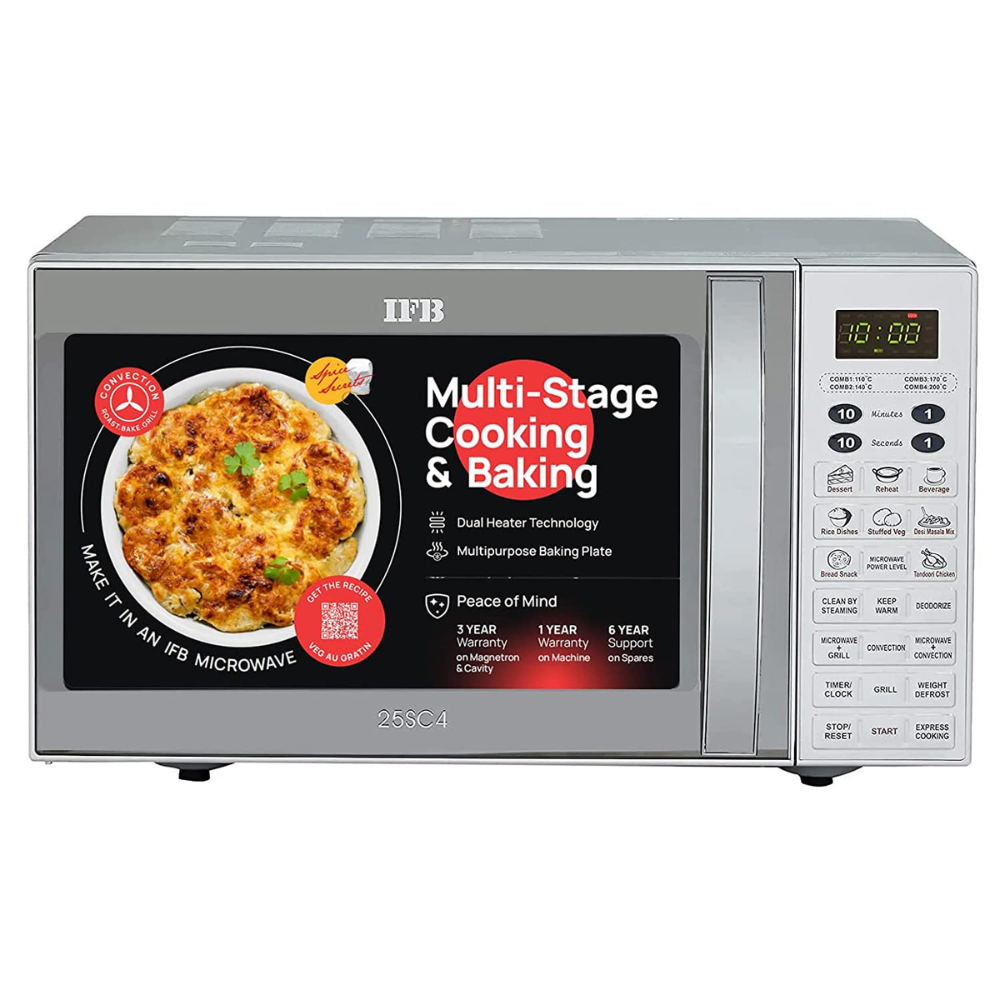 IFB 25 Ltrs Convection Microwave Oven (25SC4,Black)