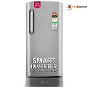 LG 210 Ltrs, 5 Star Smart Inverter Direct Cool Single Door Refrigerator (GLD2256ZAPZ, Shiny Steel)
