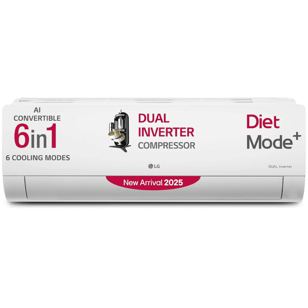 LG 2.0 Ton 3 Star DUAL Inverter Split Air Conditioner (US-Q24SNXE, 6-in-1 AI Convertible)