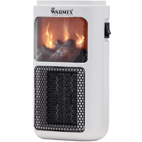 Warmex MINI BONFIRE, 400 Watts Wall Mount Electric PTC Room Heater, White