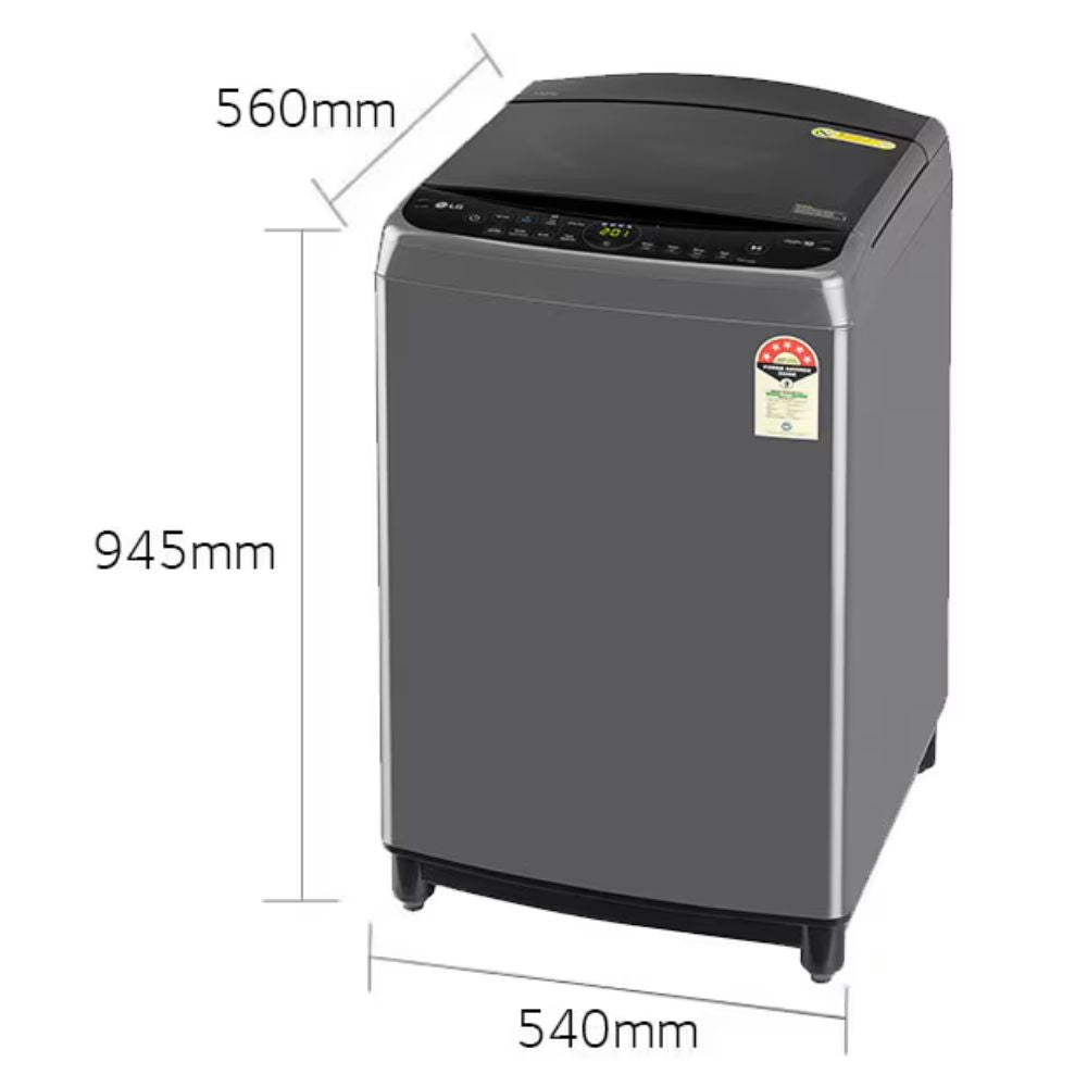 LG THD10NPM, 10 Kg 5 Star Fully-Automatic Top Load Washing Machine (Middle Black, Smart Inverter)