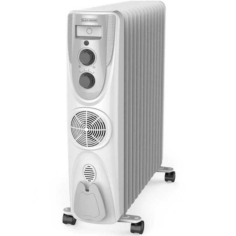 Black+Decker 13 Straight Fins, 2800 Watts Oil Filled Radiator Room Heater (OFR 13F, White)