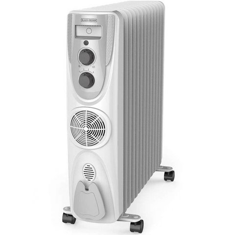 Black+Decker OFR 13 FINS, 2800 Watts  Oil Filled Radiator Room Heater, White