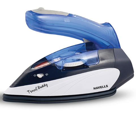 Havells Travel Buddy, Plastic 800 Watts Steam Iron with Steam Burst, Cermanic Sole Plate (Black)