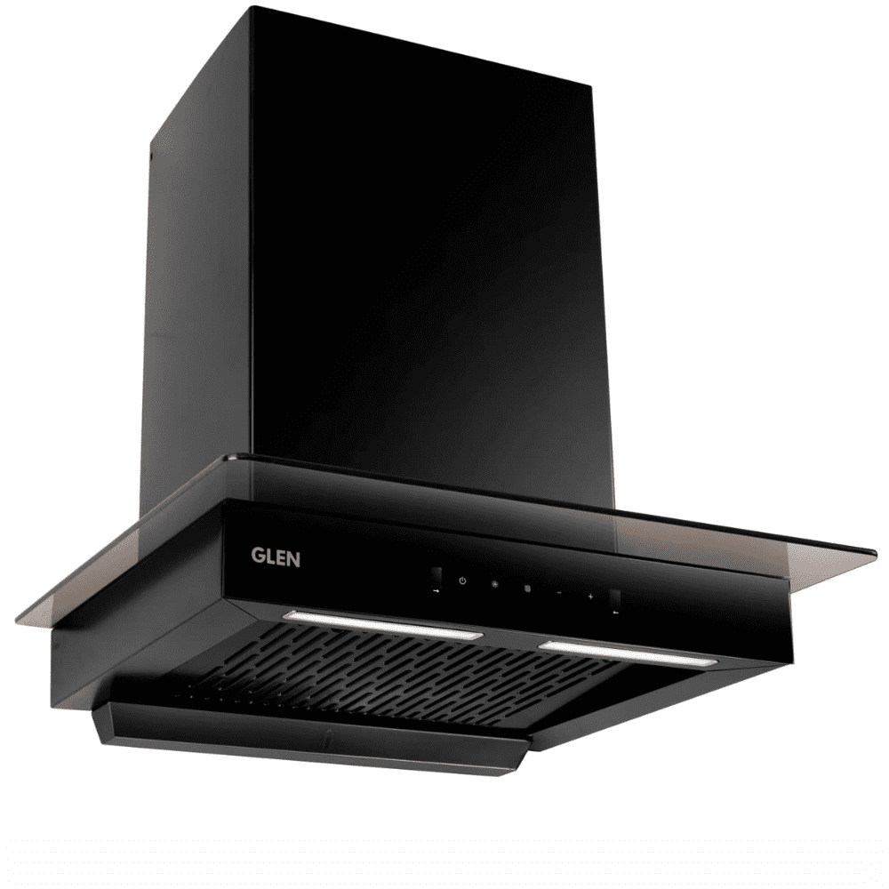 Glen 6062 SLIM BL, 60 cm 1200 m3/hr Auto Clean Wall Mounted Chimney, FilterLess Technology (Black)