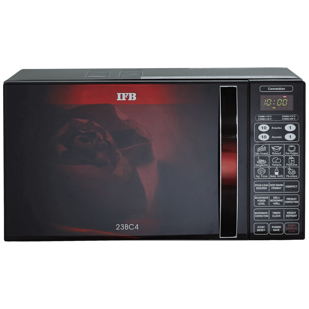 IFB 23 Ltrs Convection Microwave Oven with Mechanical Knob (23BC4,Black+Floral Design)