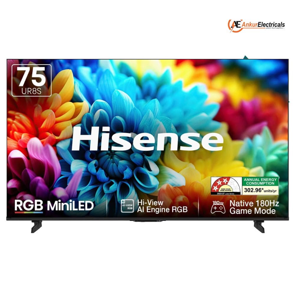 Hisense 75UR8S, 75 Inches 4K Ultra HD Smart QLED TV, Black