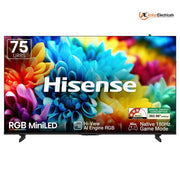 Hisense 75UR8S, 75 Inches 4K Ultra HD Smart QLED TV, Black