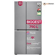 LG Smart Choice 790 Ltrs, 3 Star Frost Free Side By Side Refrigerator (GL-B277GPZ3, Shiny Steel)
