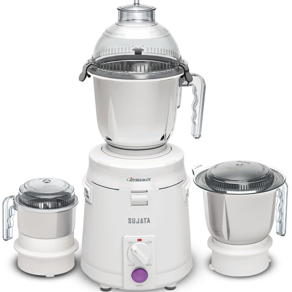 Sujata 900 Watts Stainless Steel, Mixer Grinder, 3 Versatile Jars (MG DYNAMIX, White)